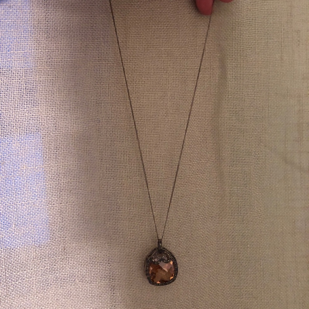 Marcasite citrine pendant necklace